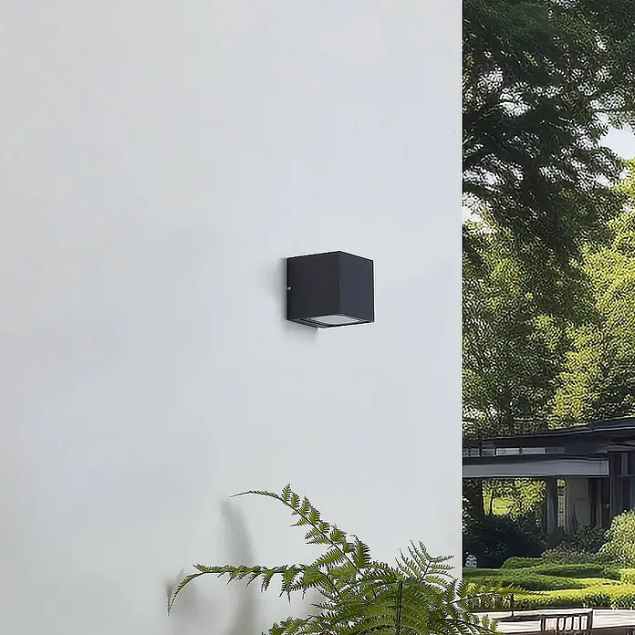 Lucande Außenwandleuchte Merjem - alu / grau / zink, alu / grau / zink, IP54