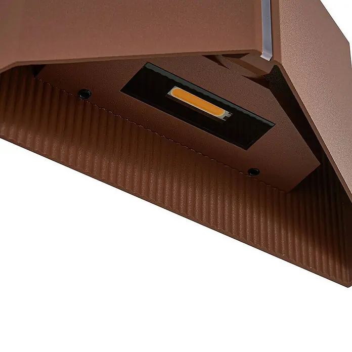 Lindby Außenwandleuchte Anlira - 7 x 18,5 x 12,5 cm, braun / rost, IP65