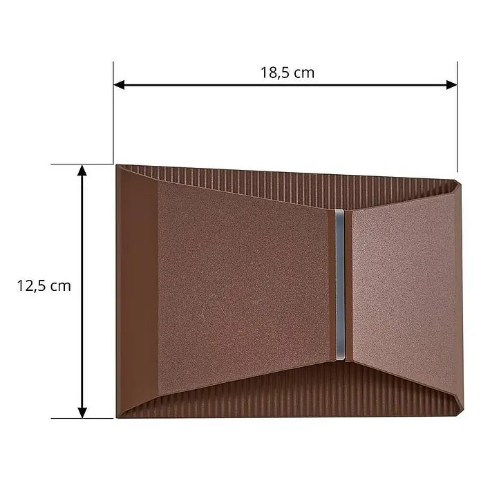 Lindby Außenwandleuchte Anlira - 7 x 18,5 x 12,5 cm, braun / rost, IP65