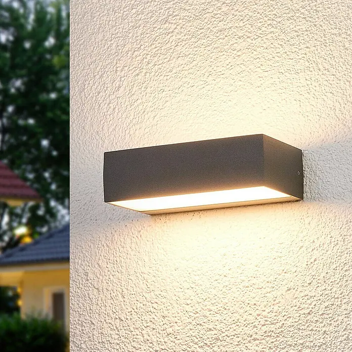 Lucande Außenwandleuchte Lissi - schwarz, schwarz, IP54