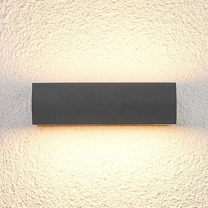 Lucande Außenwandleuchte Lissi - schwarz, schwarz, IP54
