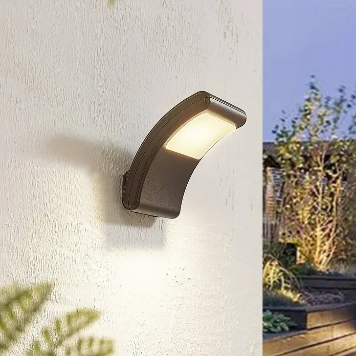 Lindby Außenwandleuchte Radane - alu / grau / zink, IP54