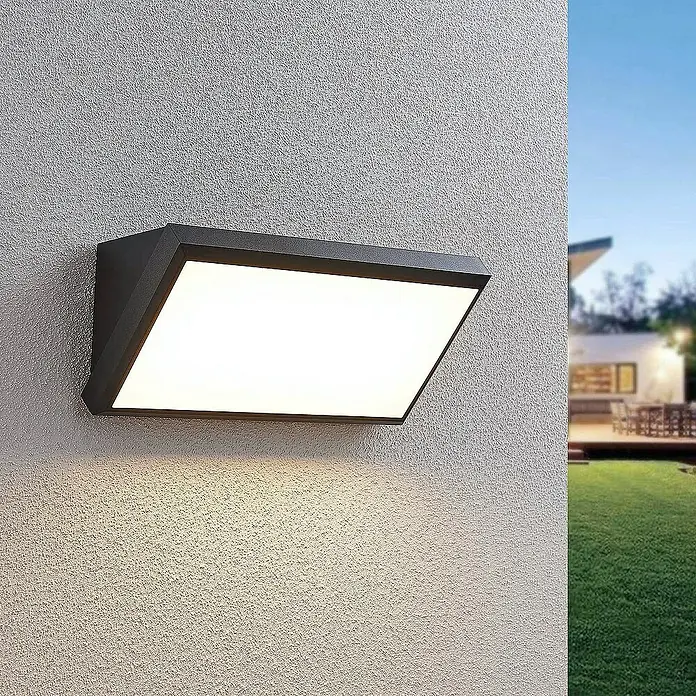 Lindby Außenwandleuchte Abby - schwarz, schwarz, IP65