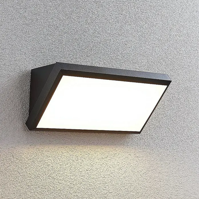Lindby Außenwandleuchte Abby - schwarz, schwarz, IP65