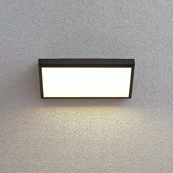 Lindby Außenwandleuchte Abby - 13,9 x 32 x 13,8 cm, schwarz, schwarz, IP65