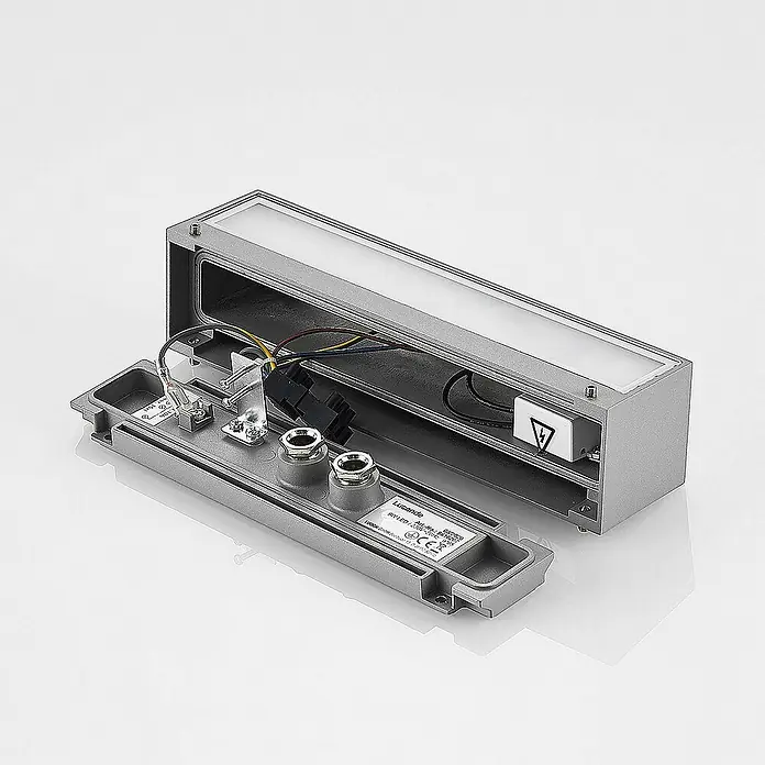 Lucande Außenwandleuchte Lengo - alu / grau / zink, IP65