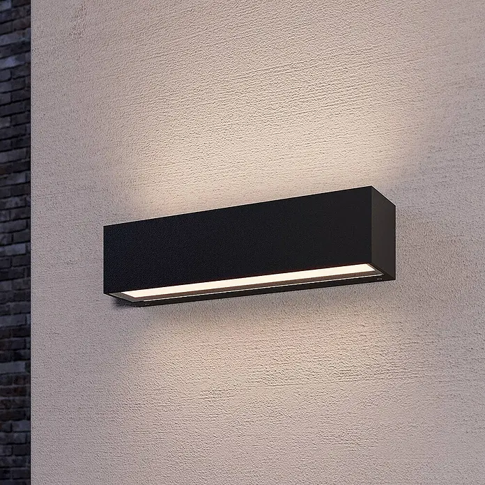 Lucande Außenwandleuchte Lengo - schwarz, schwarz, IP65