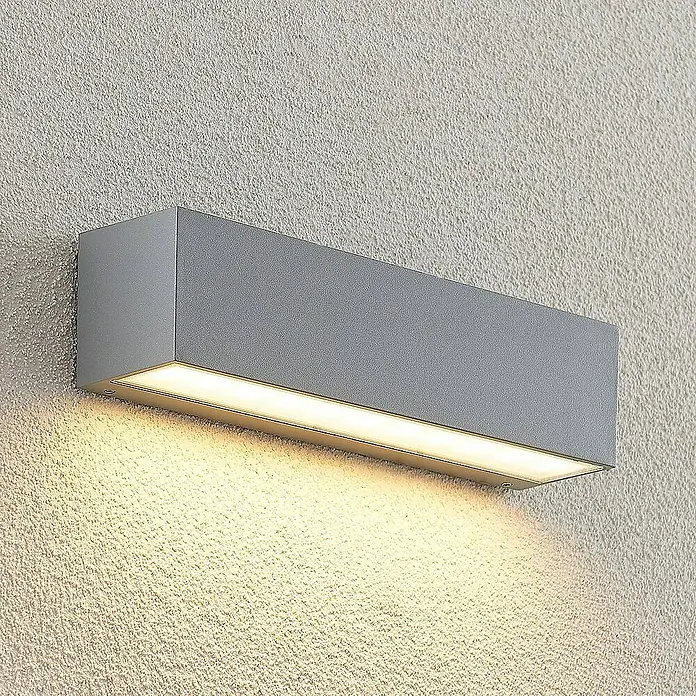 Lucande Außenwandleuchte Lengo - alu / grau / zink, IP65