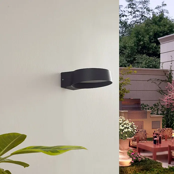 Lindby Außenwandleuchte Jesiba - alu / grau / zink, alu / grau / zink, IP54