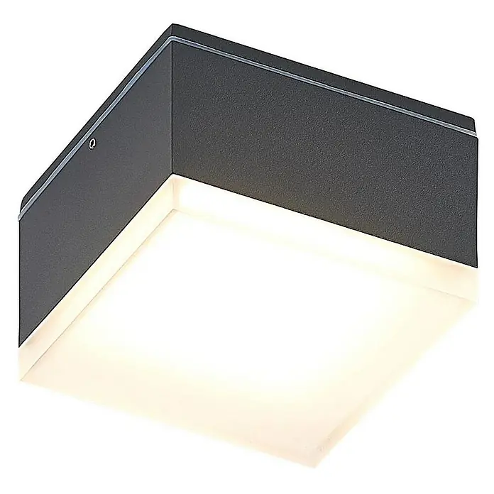 Lindby Außenwandleuchte Mathea - 10,8 x 10,8 x 7 cm, schwarz, schwarz, IP54