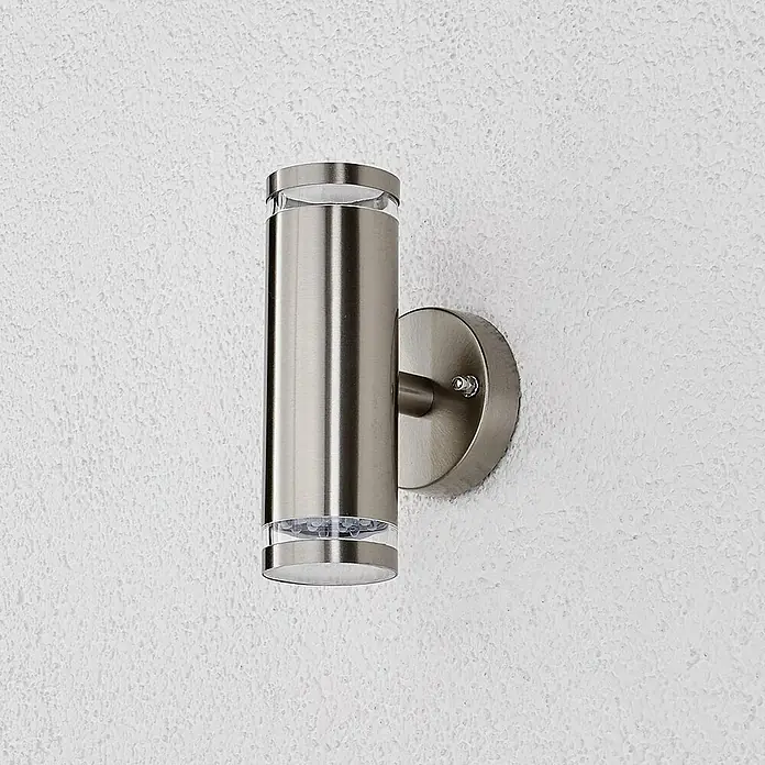 Lindby Außenwandleuchte Tiberius - alu / grau / zink, alu / grau / zink, IP44