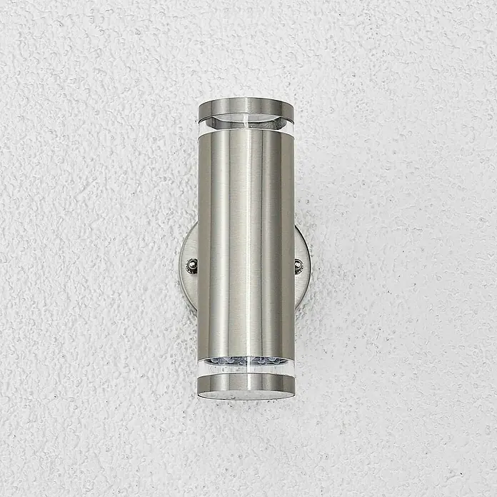 Lindby Außenwandleuchte Tiberius - alu / grau / zink, alu / grau / zink, IP44