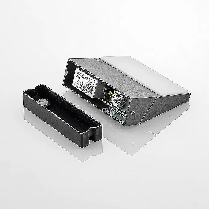 Lucande Außenwandleuchte Auda - schwarz, schwarz, IP65