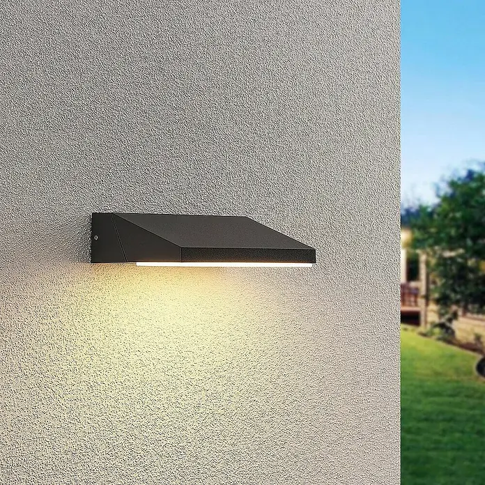 Lucande Außenwandleuchte Auda - schwarz, schwarz, IP65