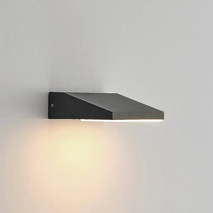 Lucande Außenwandleuchte Auda - schwarz, schwarz, IP65