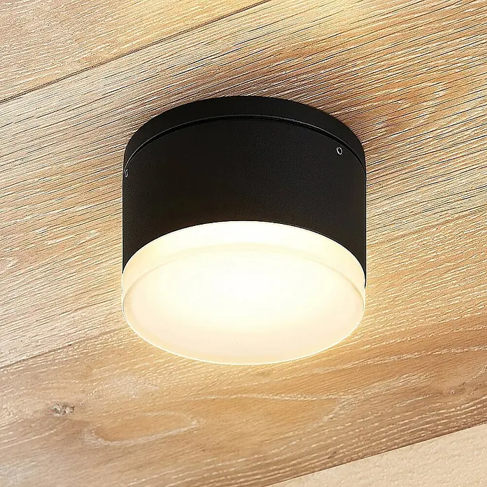 Lindby Außenwandleuchte Mathea - schwarz, schwarz, IP54