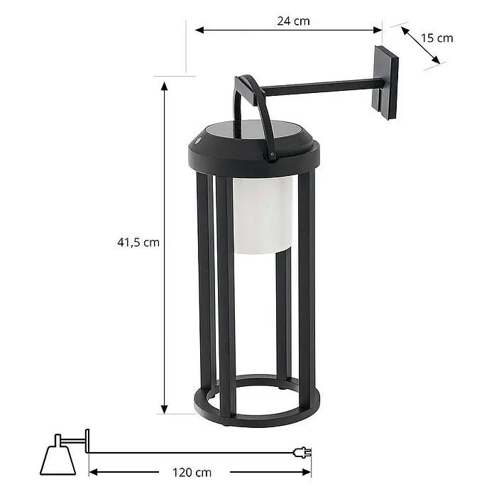 Lucande Außenwandleuchte Tilena - schwarz, IP54