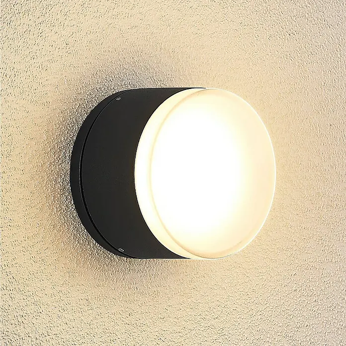 Lindby Außenwandleuchte Mathea - schwarz, schwarz, IP54