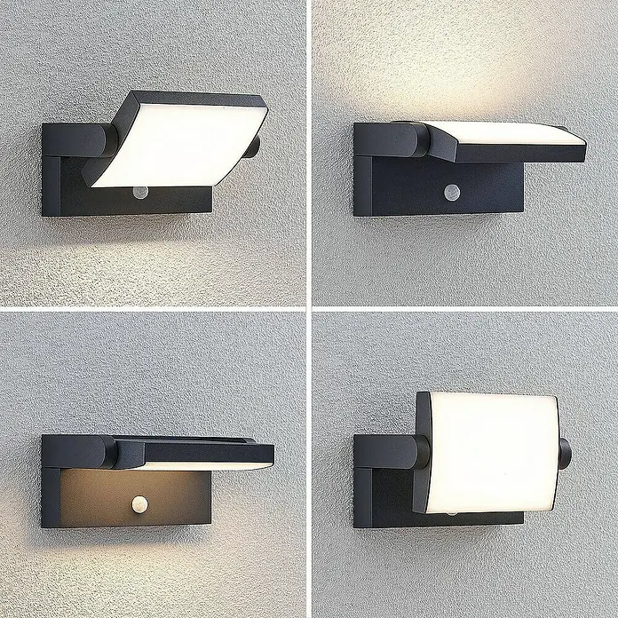 Lindby Außenwandleuchte Sherin - schwarz, IP54