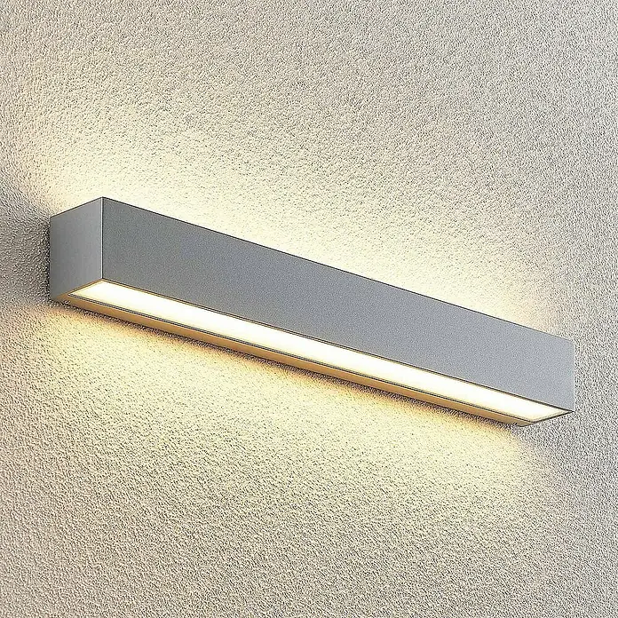 Lucande Außenwandleuchte Lengo - alu / grau / zink, IP65