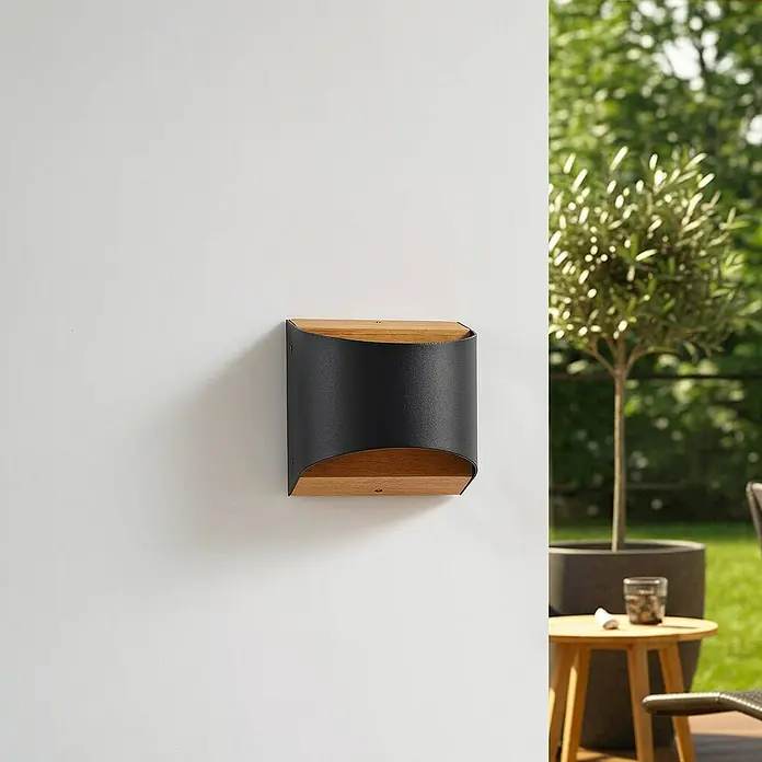 Lindby Außenwandleuchte Lenore - 10,5 x 13,5 x 13,5 cm, schwarz, IP44