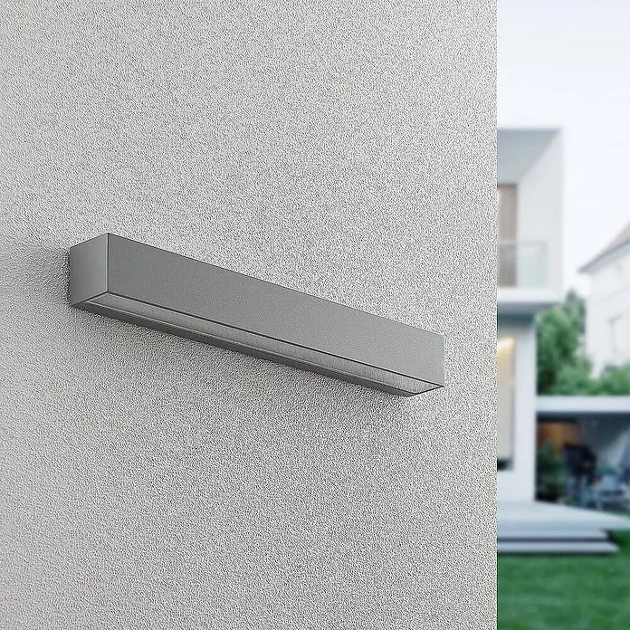 Lucande Außenwandleuchte Lengo - alu / grau / zink, IP65