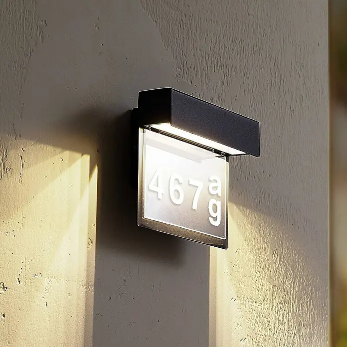 Lindby Außenwandleuchte Antal - schwarz, IP44