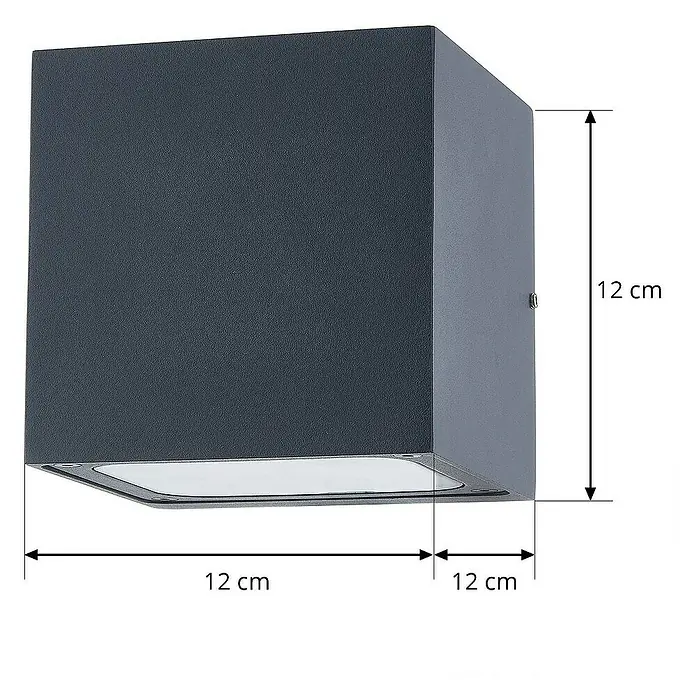 Lucande Außenwandleuchte Merjem - alu / grau / zink, alu / grau / zink, IP54