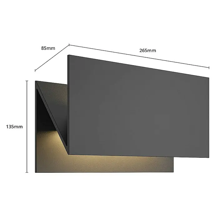 Lucande Außenwandleuchte Meja - schwarz, schwarz, IP54