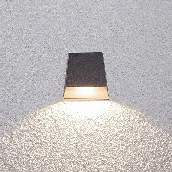 Lucande Außenwandleuchte Hanno - schwarz, schwarz, IP54