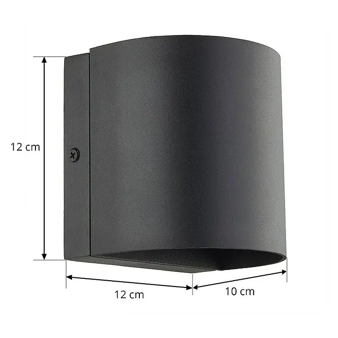 Lindby Außenwandleuchte Gladis - schwarz, schwarz, IP44