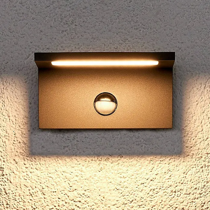 Lucande Außenwandleuchte Darina - schwarz, schwarz, IP54