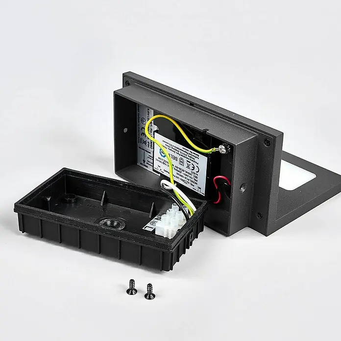 Lucande Außenwandleuchte Darina - schwarz, schwarz, IP54