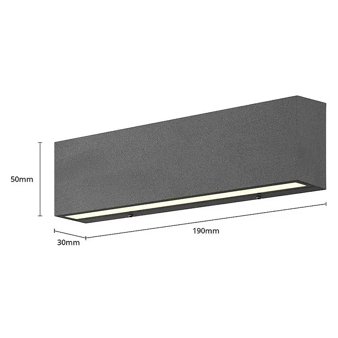 Lucande Außenwandleuchte Elvira - 3,3 x 19 x 5 cm, schwarz, schwarz, IP65