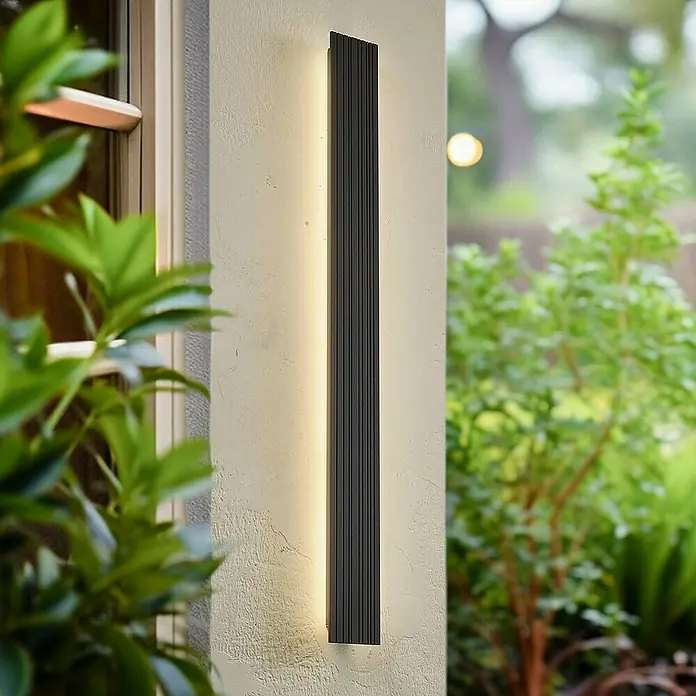 Lucande Außenwandleuchte Melira - schwarz, schwarz, IP65