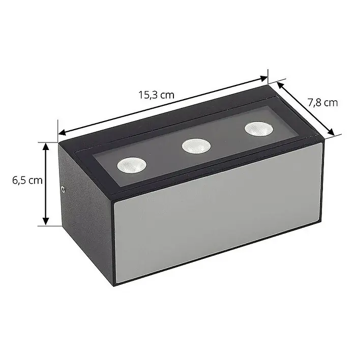 Lucande Außenwandleuchte Selim - schwarz, IP65