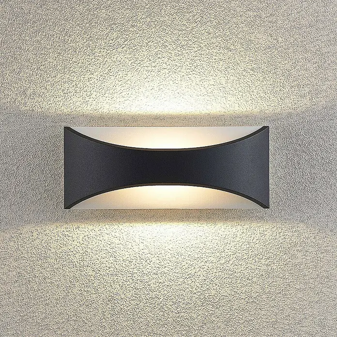 Lindby Außenwandleuchte Mathea - schwarz, schwarz, IP65