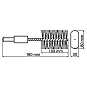 Profilbürstenkopf (80 x 30 mm, Geeignet für: Reinigung von Ofenrohren)