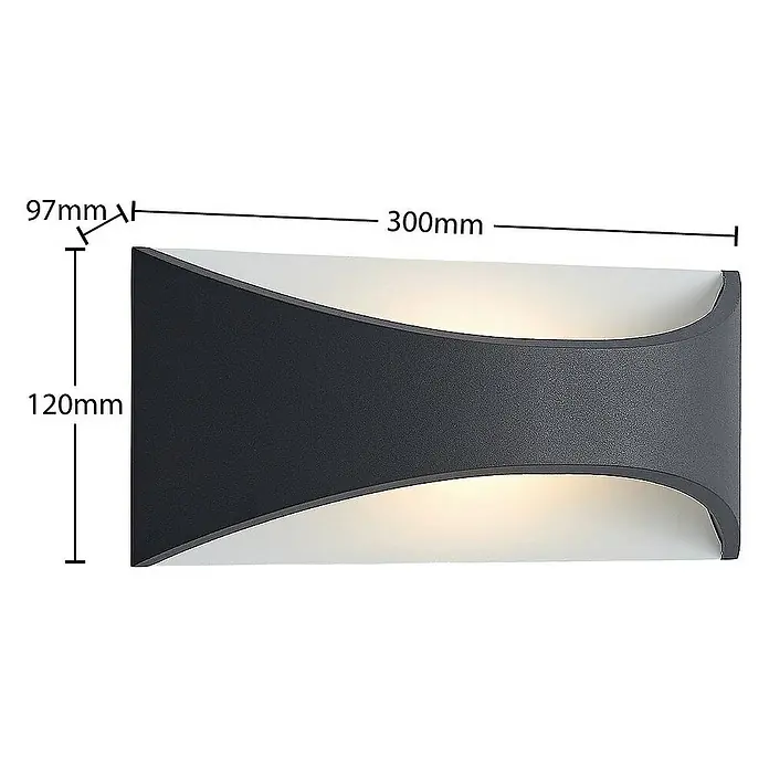 Lindby Außenwandleuchte Mathea - schwarz, schwarz, IP65