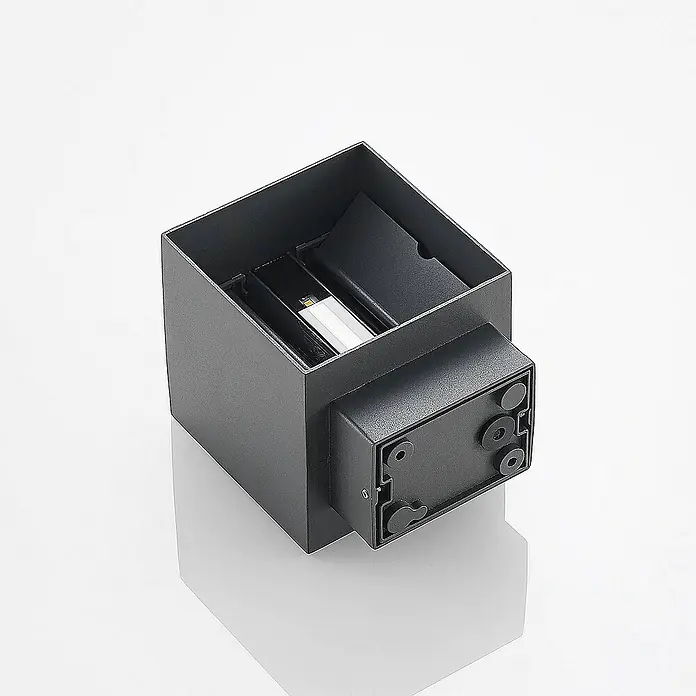 Lindby Außenwandleuchte Esani - schwarz, schwarz, IP54