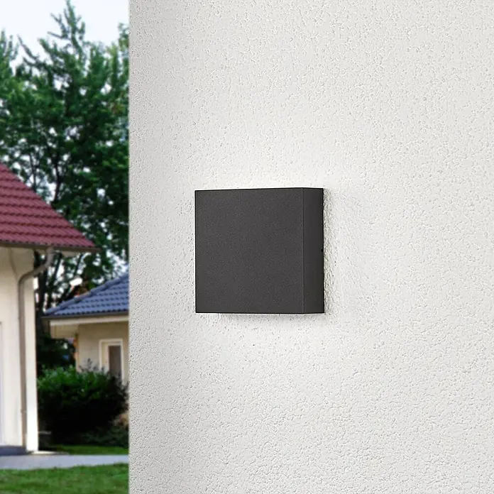 Lucande Außenwandleuchte Trixy - schwarz, schwarz, IP54