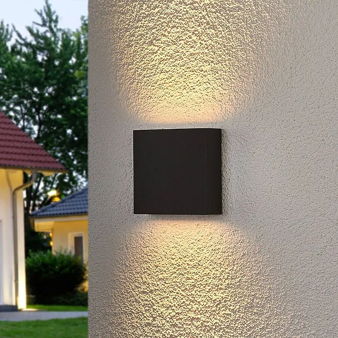 Lucande Außenwandleuchte Trixy - schwarz, schwarz, IP54