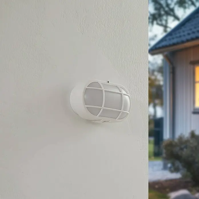 Lindby Außenwandleuchte Alisha - weiß / opal, IP54