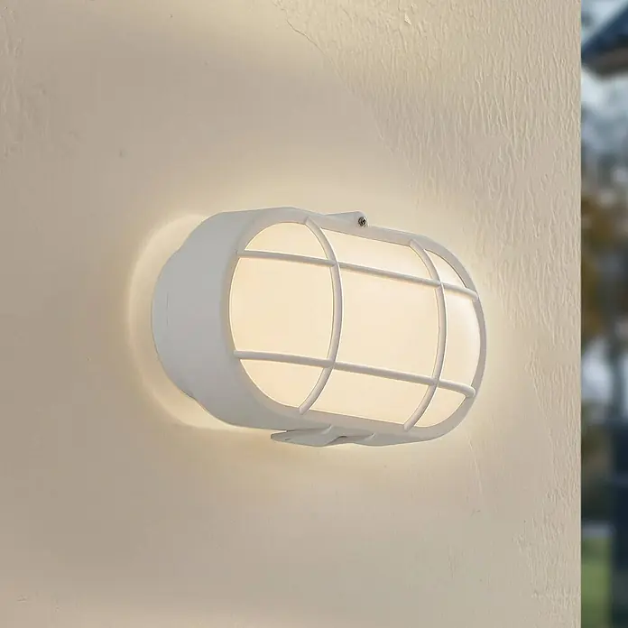 Lindby Außenwandleuchte Alisha - weiß / opal, IP54