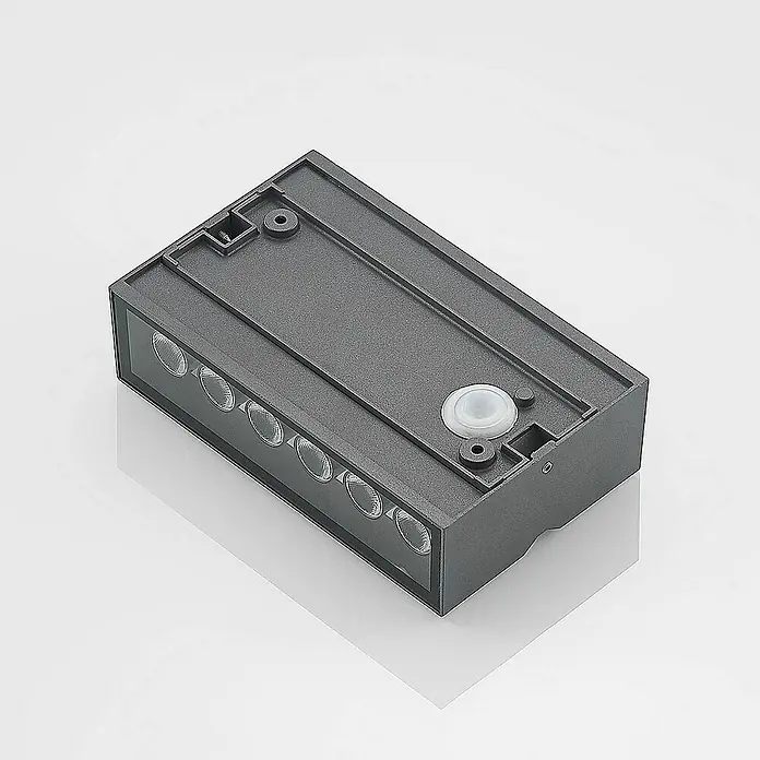 Prios Außenwandleuchte Itarion - 5 x 18 x 11 cm, alu / grau / zink, IP54