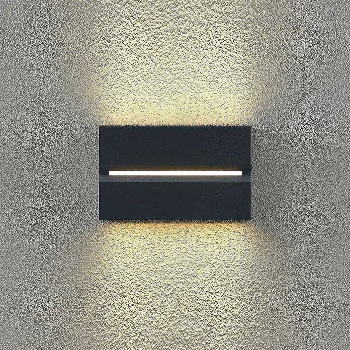 Prios Außenwandleuchte Itarion - 5 x 18 x 11 cm, alu / grau / zink, IP54