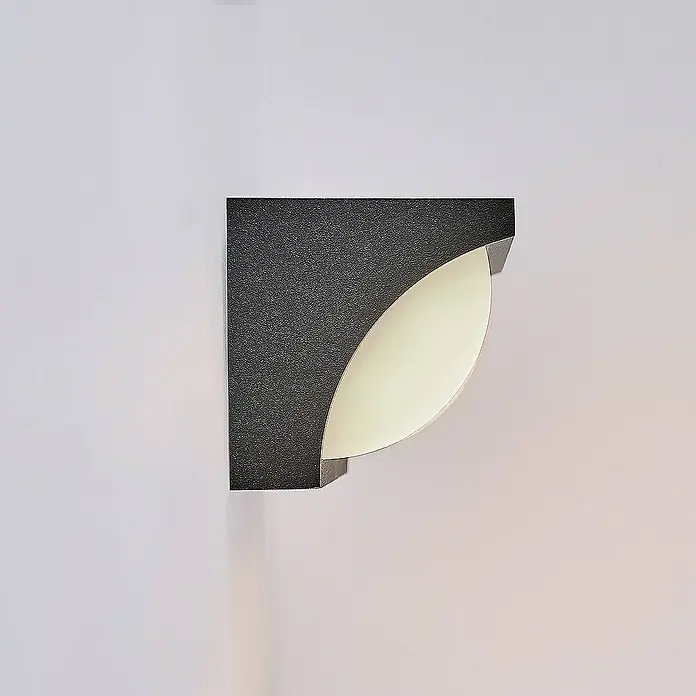 Lucande Außenwandleuchte Aune - schwarz, schwarz, IP65