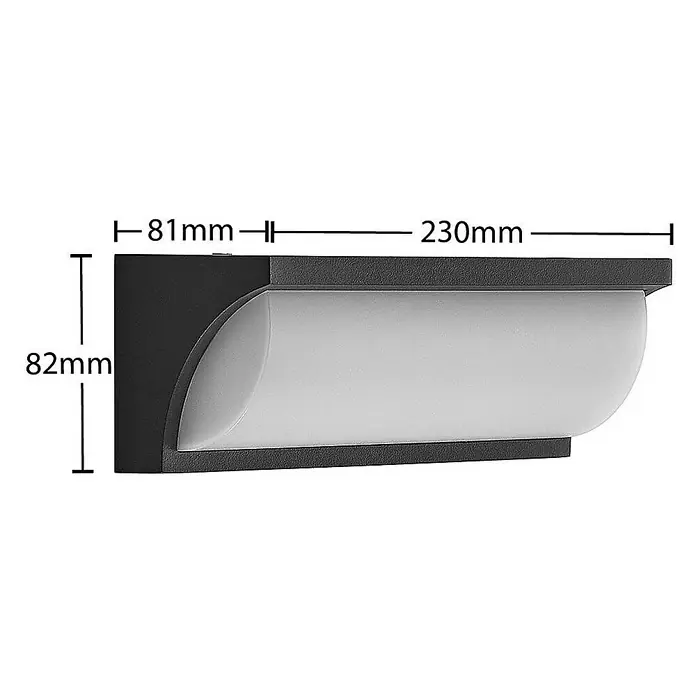 Lucande Außenwandleuchte Aune - schwarz, schwarz, IP65