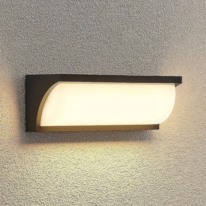 Lucande Außenwandleuchte Aune - schwarz, schwarz, IP65