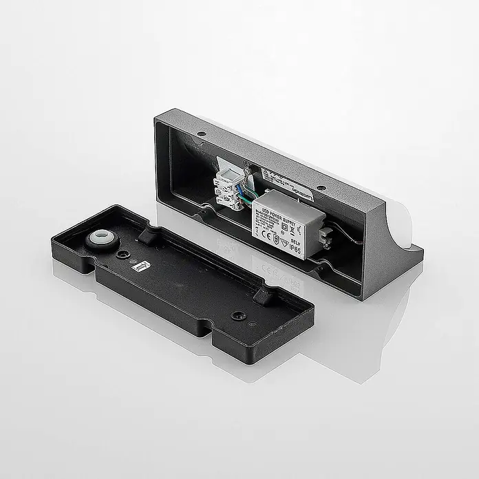 Lucande Außenwandleuchte Aune - schwarz, schwarz, IP65